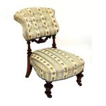 Victorian walnut button back nursing chair