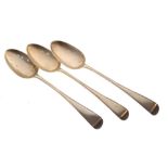 Three Victorian silver Old English Thread pattern tablespoons, London 1860. 6.2toz approx