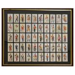 Cigarette Cards - John Player Regimental Uniform, mounted, framed and glazed