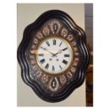 Antique French vineyard clock having Roman dial, 62cm high