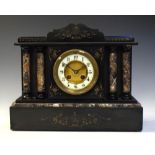 Victorian slate and marble mantel clock, 29cm high