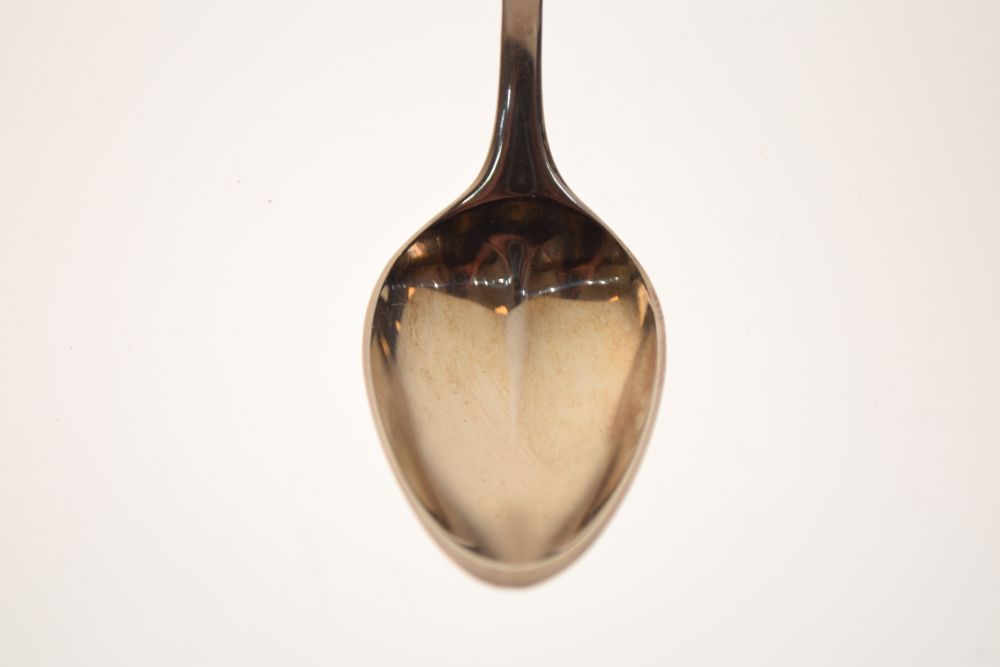 Georg Jensen silver 'My Favourite' child's spoon with curved handle and marked Sterling, in original - Image 3 of 8