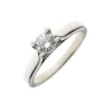 Platinum solitaire diamond ring, 0.45 carats, 5g gross approx, size M½, sold with a Diamond