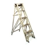 Vintage folding wooden stepladder