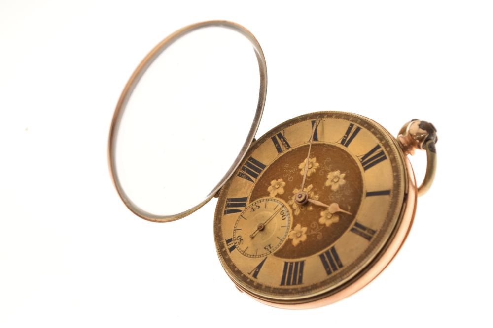 14k gent's pocket watch having gold Roman dial with subsidiary seconds dial, the rear engraved - Image 4 of 8
