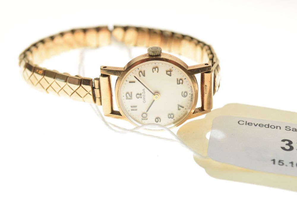 Lady's Omega 9ct gold cased cocktail watch on expanding gold plated bracelet - Image 4 of 5