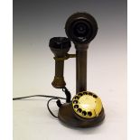 Reproduction brass stick telephone