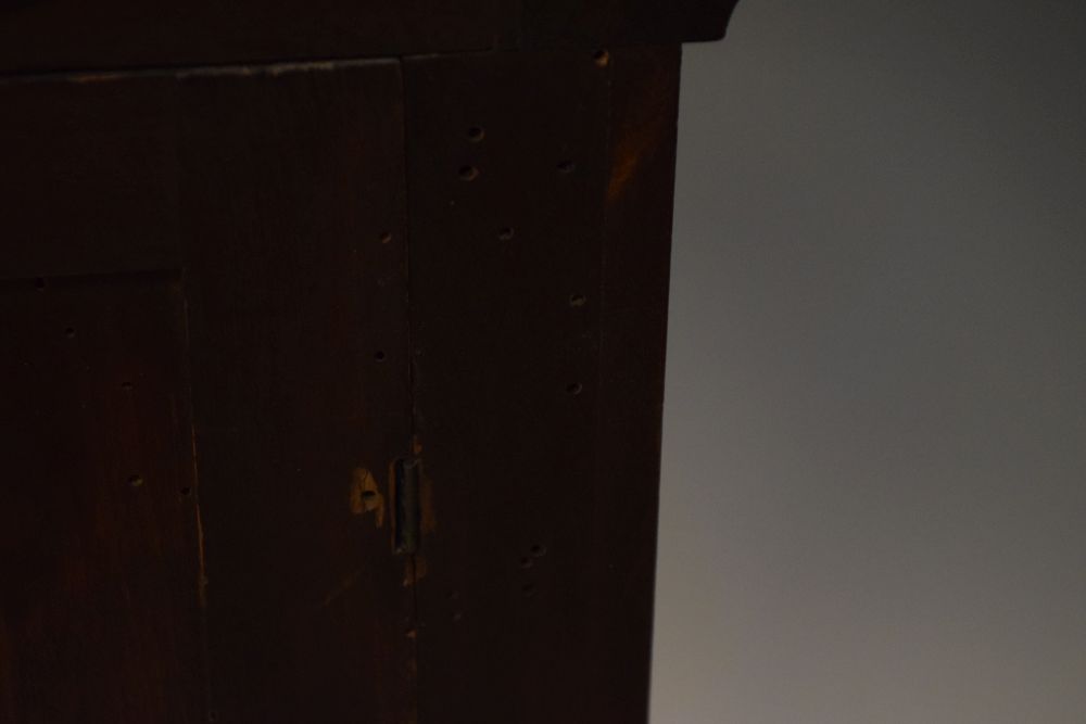 Early 20th Century mahogany and marquetry cased arch dial table clock, presentation inscription - Image 6 of 7