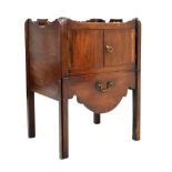 George III mahogany tray top commode, 53cm wide