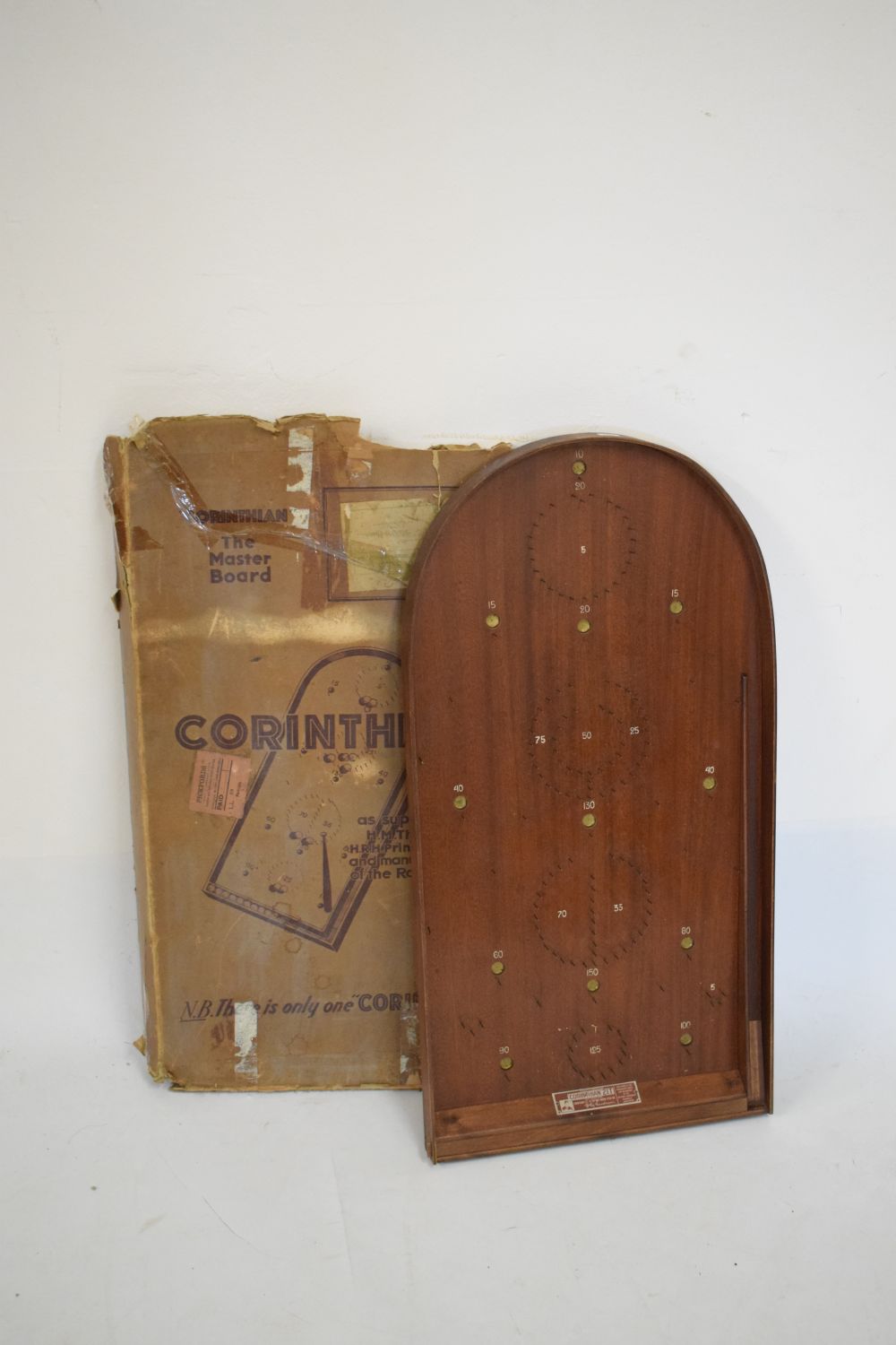 Corinthian bagatelle board, boxed