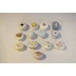 Assorted group of mainly porcelain trinket boxes to include; Noritake, Royal Worcester, Coalport,