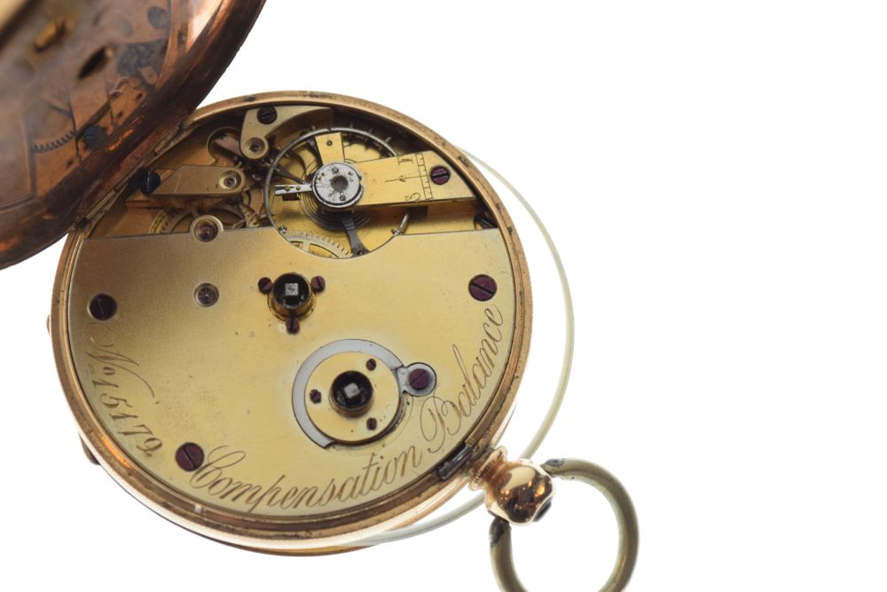 14k gent's pocket watch having gold Roman dial with subsidiary seconds dial, the rear engraved - Image 8 of 8