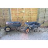 Two builders wheelbarrows