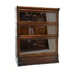 Globe Wernicke three section oak bookcase