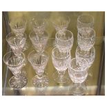 Six Colleen and seven other Waterford cut crystal glasses