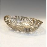 George V silver dish having pierced floral decoration, Sheffield 1926, 18.5cm across, 3.7toz approx