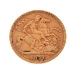 Gold Coin - Victorian half sovereign, 1900