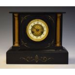Victorian slate mantel clock, 27cm high