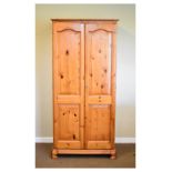 Pine double wardrobe, 90cm wide