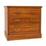 Satin walnut chest of drawers, 91cm wide