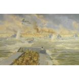 Rex Phillips - Limited edition signed print 'The Invasion Begins', No.489/1944, 50cm x 75cm,