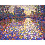 Paul Stephens - Oil on board - Sunrise, Chew Valley Lake, signed, 39.5cm x 49.5cm, framed