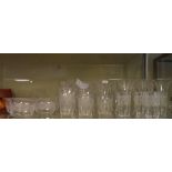 Suite of good quality cut glasses and finger bowls etc, all having etched decoration