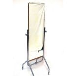 Tubular chrome cheval mirror, 161cm high