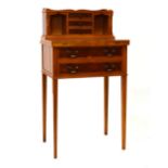 Reproduction yew finish lady's writing desk, 54cm wide