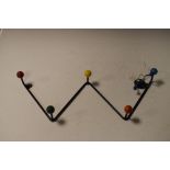 Modern Design - Circa 1960's retro coat rack, 50.5cm wide