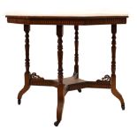 Victorian walnut octagonal top centre table, 90.5cm wide