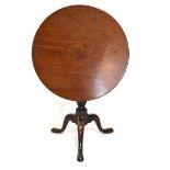 George III mahogany snap top tripod occasional table, 70cm diameter x 71cm high