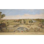 19th Century coloured print - Prospect of St James Park, 21cm x 40cm, framed and glazed