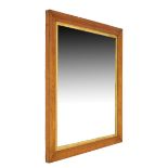 Late 19th/early 20th Century rectangular maple framed mirror, 81cm x 66cm