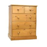 Wax pine chest of drawers, 84cm x 50cm x 107cm high