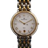 Maurice Lacroix - Gentleman's bi-metallic Quartz wristwatch, white Roman dial with centre seconds