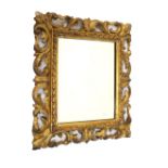 Rectangular carved gilt framed Italianate mirror, 28cm x 22cm