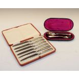 Late Victorian cased Christening fork and spoon, London 1897, together with a George V cased set