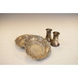 Pair of late Victorian silver bon bon or sweet meat dishes, Chester 1897, 11.5cm diameter,