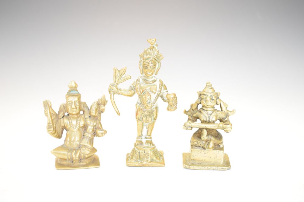 Three Indian bronze deities, largest 10.5cm high (3)