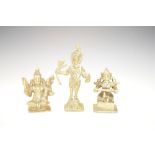 Three Indian bronze deities, largest 10.5cm high (3)