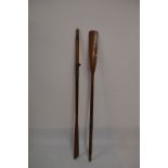 Pair of pine oars, 183cm long