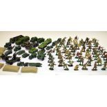 Quantity of Dinky toys military vehicles, together with a quantity of Crescent toy plastic model