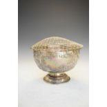 Edward VII silver footed bowl with repousse foliate scroll decoration, London 1905, 20.5cm
