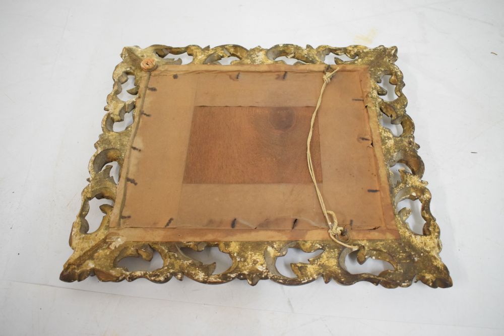 Rectangular carved gilt framed Italianate mirror, 28cm x 22cm - Image 4 of 4