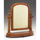 Victorian mahogany arch top dressing table mirror, 50cm wide