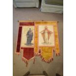 Two late 19th/early 20th Century Ecclesiastical Church wall hangings, one depicting Christ, the