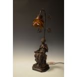 Reproduction figural table lamp, 56.5cm high