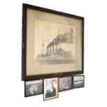 Large format black and white photograph of HMS Good Hope presented to Lieutenant C M C Maitland RN