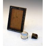 Early 20th Century silver photograph frame, cased thimble and napkin ring, together with a selection